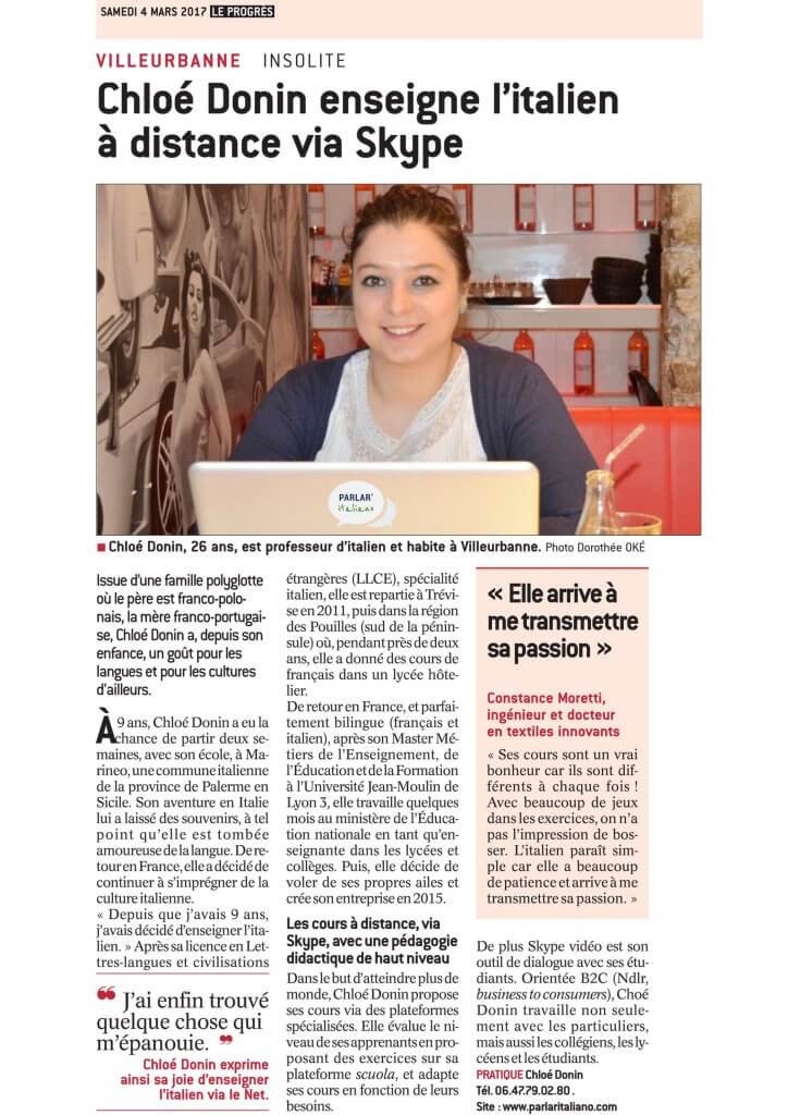 Chloé Donin professeur d'italien
