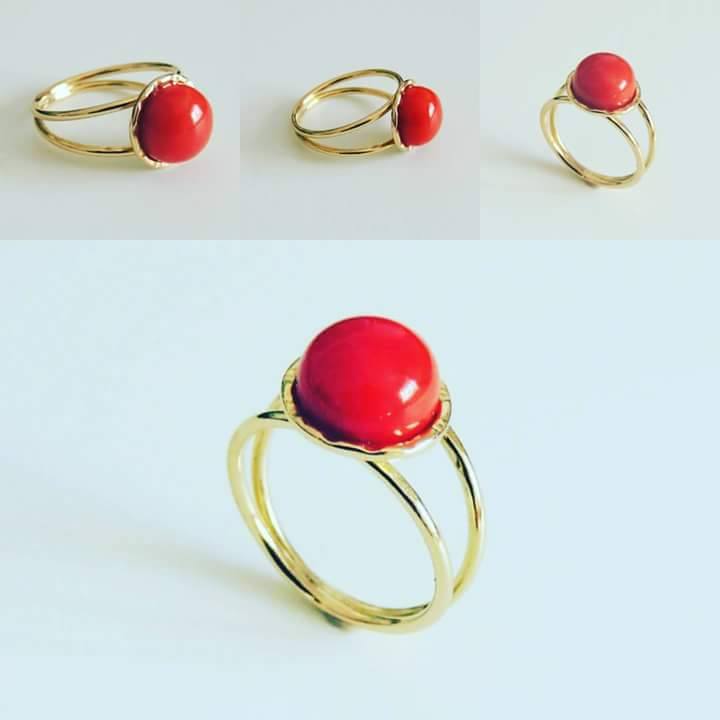 bague rouge coraille