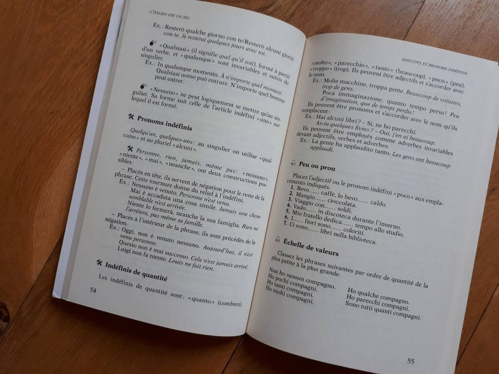 je me mets à l'italien
