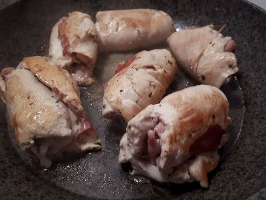 cuisson des involtini de poulet